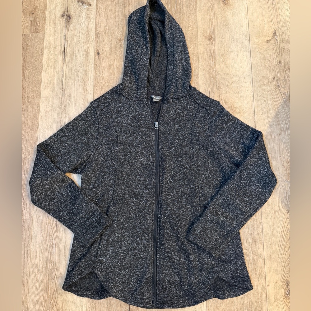 Eddie Bauer Black and Gray Zip-Up Sweater XL - Picture 1 of 8